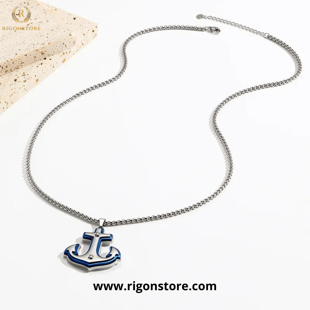 COLLAR CADENA DE ACERO INOXIDABLE CON DIJE DE ANCLA - Imagen 4