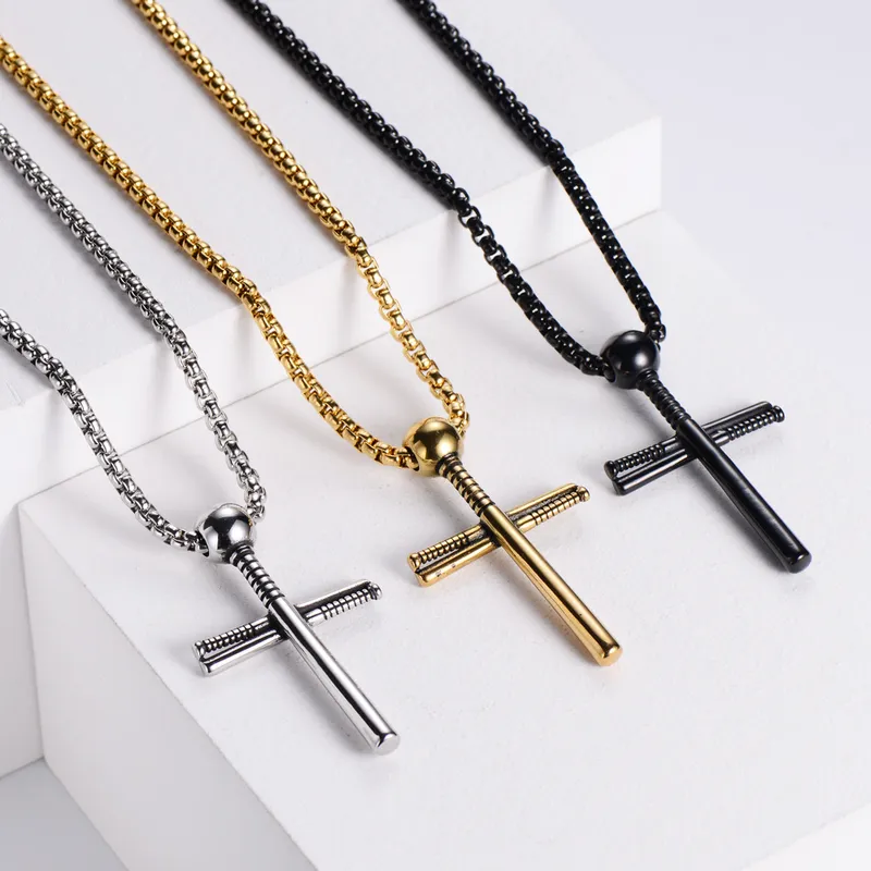 COLLAR CADENA DE ACERO INOXIDABLE CON DIJE BATE DE BASEBALL - Imagen 11