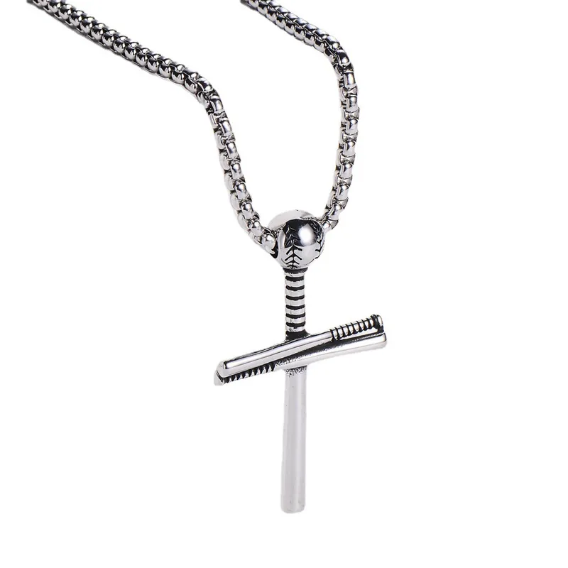 COLLAR CADENA DE ACERO INOXIDABLE CON DIJE BATE DE BASEBALL - Imagen 4