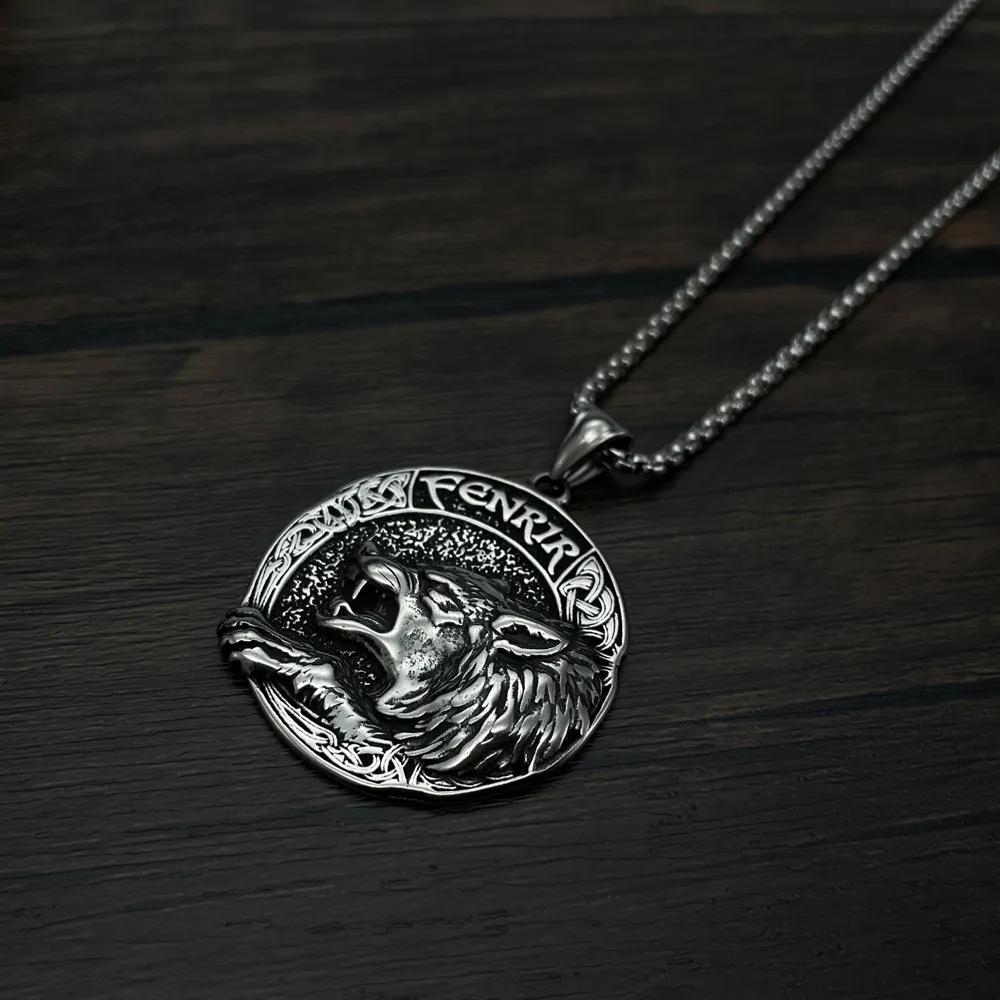 COLLAR CADENA DE ACERO INOXIDABLE CON DIJE DE LOBO - Imagen 11