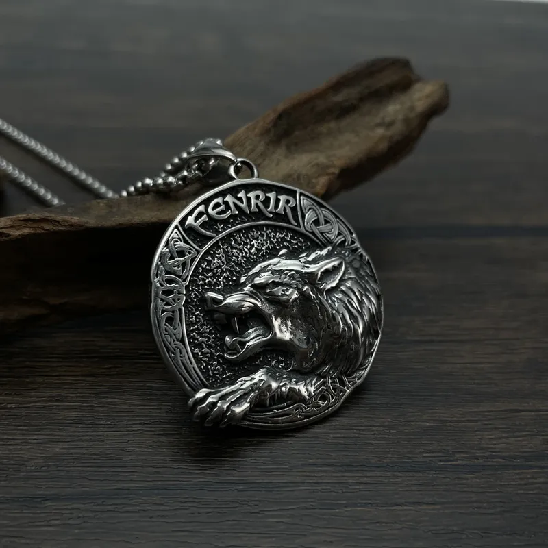 COLLAR CADENA DE ACERO INOXIDABLE CON DIJE DE LOBO - Imagen 8