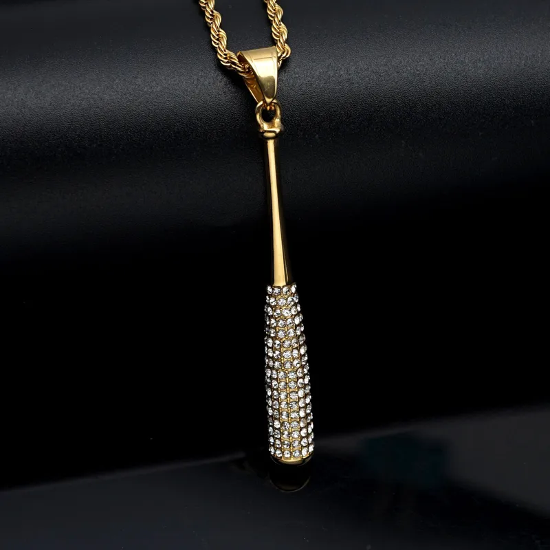 COLLAR CADENA DE ACERO TITANIO CON DIJE DE BATE - Imagen 5
