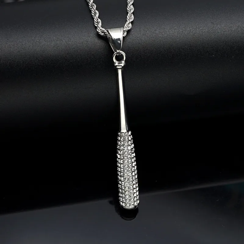 COLLAR CADENA DE ACERO TITANIO CON DIJE DE BATE - Imagen 6