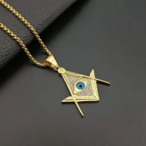 COLLAR DE ACERO TITANIO CON DIJE DE LUMINATTI
