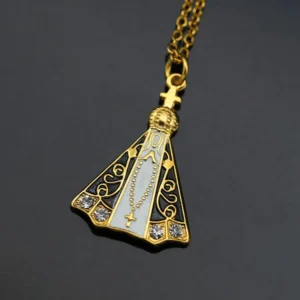 COLLAR ACDENA DE ACERO TITANIO VIRGEN NUESTRA SEÑORA APARECIDA