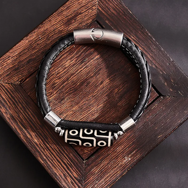 BRAZAETE PULSERA DE CUERO CON DIJE TIBETANO - Imagen 4