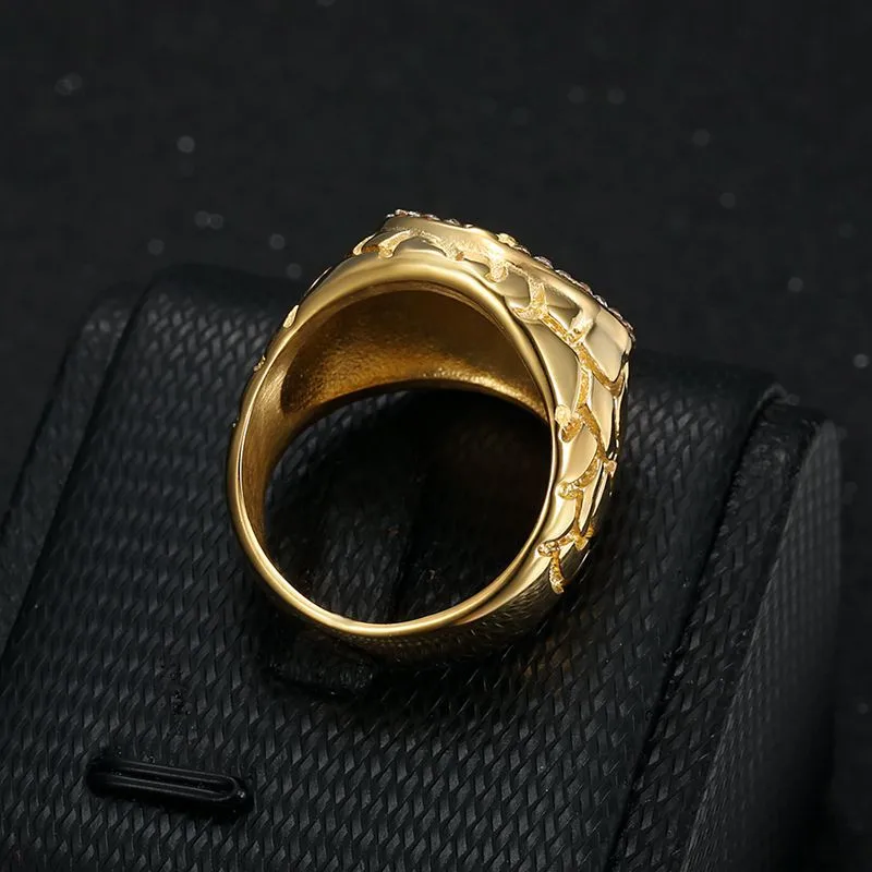 ANILLO DE ACERO TITANIO CON DIJE DE CRUZ - Imagen 7