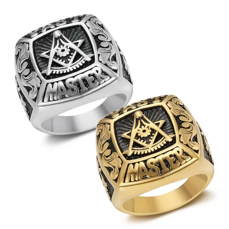 ANILLO DE ACERO TITANIO PAST MASTER MASÓN