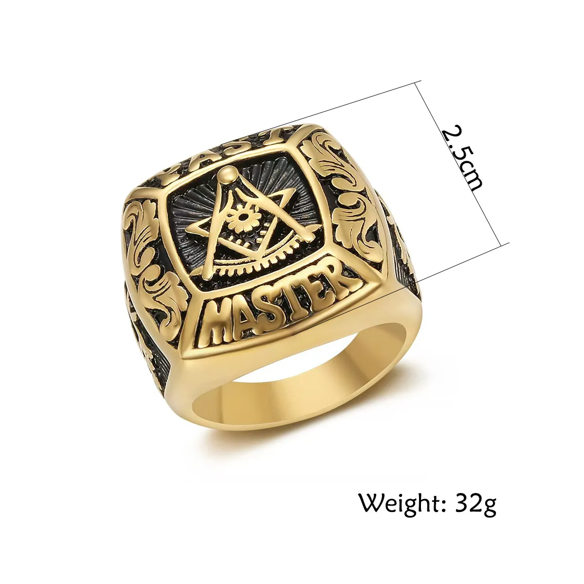 ANILLO DE ACERO TITANIO PAST MASTER MASÓN - Imagen 6