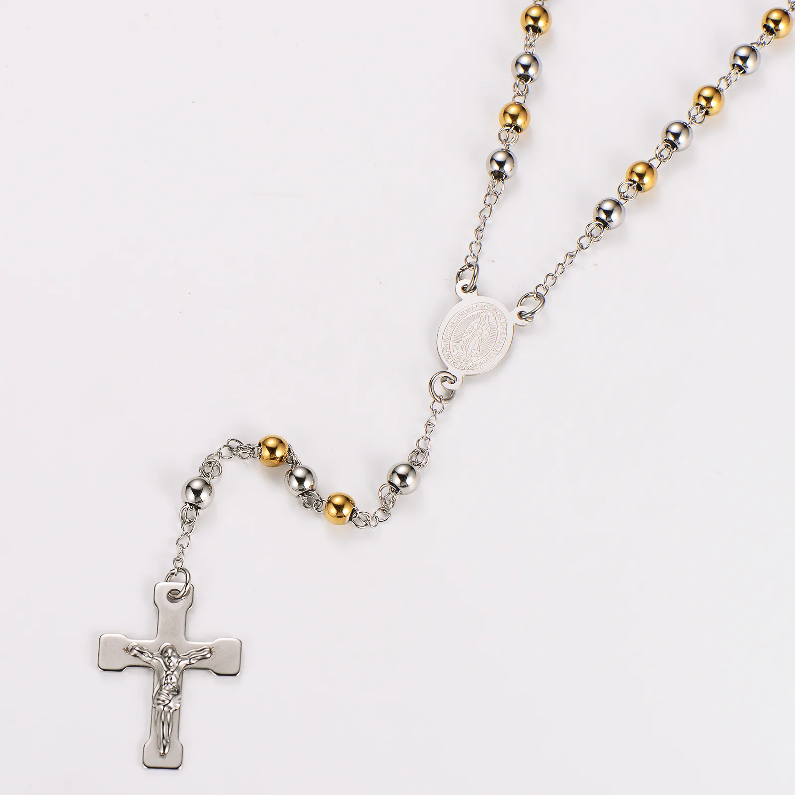 COLLAR CADENA ACERO INOXIDABLE ROSARIO - Imagen 5