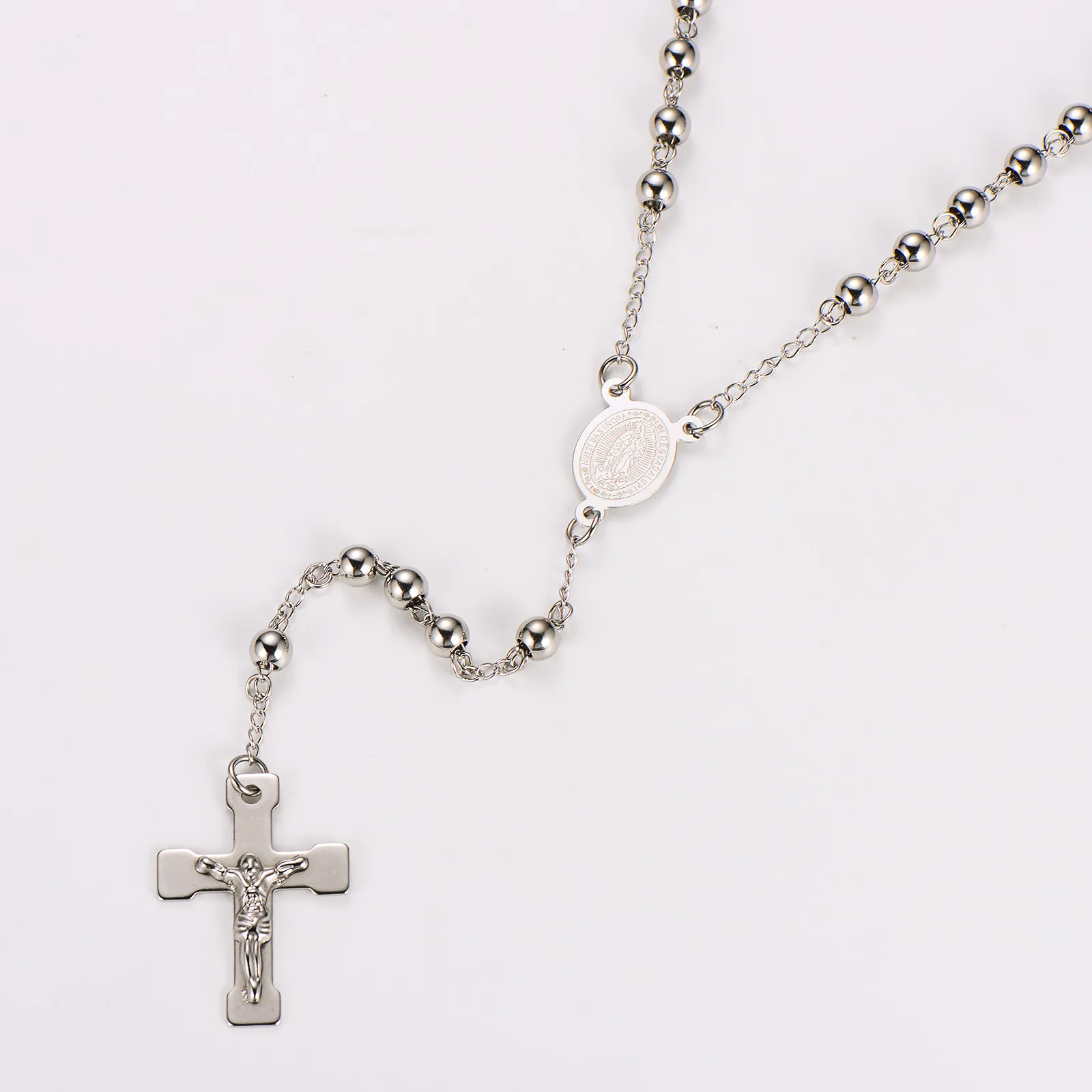 COLLAR CADENA ACERO INOXIDABLE ROSARIO - Imagen 4