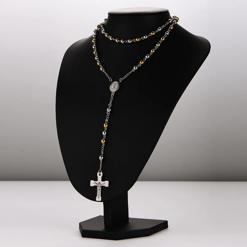 COLLAR CADENA ACERO INOXIDABLE ROSARIO - Imagen 2
