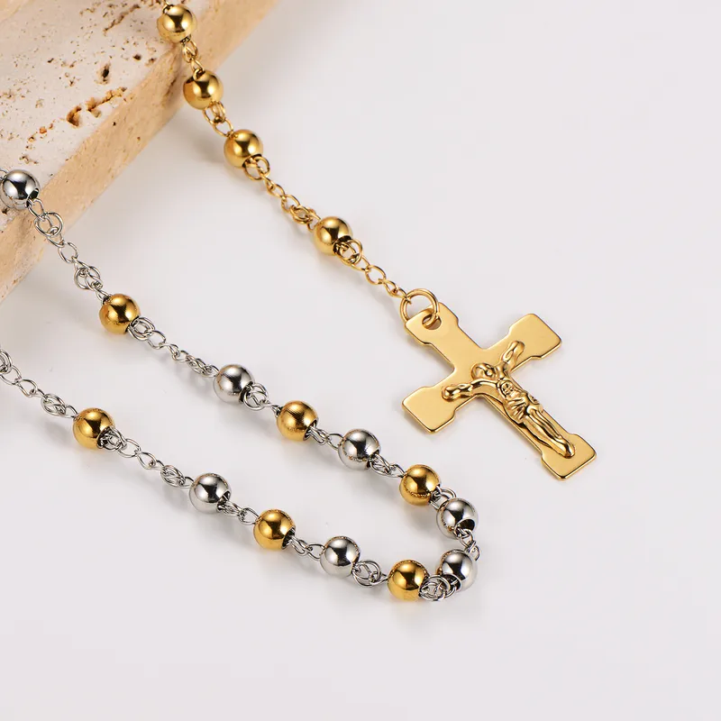 COLLAR CADENA ACERO INOXIDABLE ROSARIO - Imagen 7